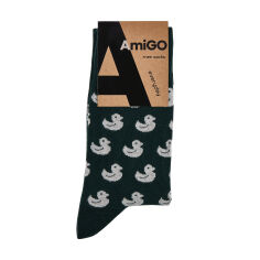 Акція на Шкарпетки чоловічі AmiGO короткі, качка, темно-зелені, розмір 25 від Eva