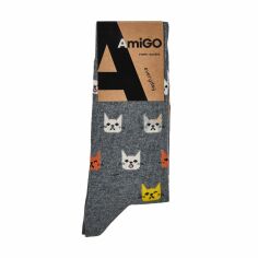 Акція на Шкарпетки чоловічі AmiGO класичні, коти, розмір 29 від Eva