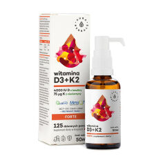 Акція на Дієтична добавка вітаміни в рідині Aura Herbals Vitamin D3 + K2 Вітамін D3 + K2, 50 мл від Eva