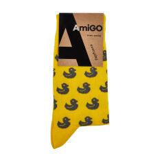 Акція на Шкарпетки чоловічі AmiGO короткі, качка, жовті, розмір 29 від Eva