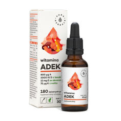 Акція на Дієтична добавка вітаміни в краплях Aura Herbals Vitamin ADEK Вітамін А + D3 + Е + К2, 30 мл від Eva