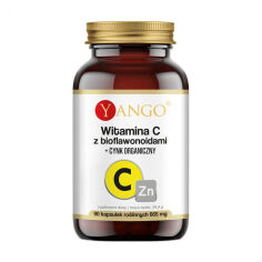 Акція на Дієтична добавка в капсулах Yango Vitamin C with Bioflavonoids + Organic Zinc Вітамін С з біофлавоноїдами + органічний цинк, 665 мг, 90 шт від Eva