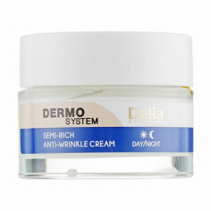 Акція на Крем для обличчя Delia Cosmetics Dermo System Semi-Rich Anti-Wrinkle Cream проти зморщок, 50 мл від Eva