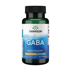 Акція на Дієтична добавка в капсулах Swanson GABA ГАМК, 500 мг, 100 шт від Eva