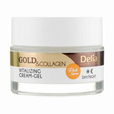 Акція на Віталізирувальний крем-гель для обличчя Delia Cosmetics Gold & Collagen Vitalizing Cream-Gel, 50 мл від Eva