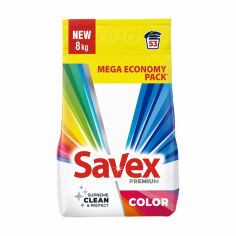 Акція на Пральний порошок Savex Premium Color, 53 цикли прання, 8 кг від Eva
