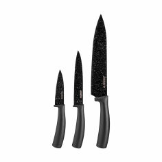 Акція на Набір ножів Ardesto Black Mars з неіржавки чорної сталі та пластиковими ручками, 3 предмета (AR2103BB) від Eva