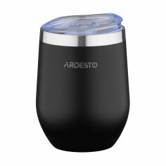 Акція на Термокружка Ardesto Compact Mug з неіржавної сталі, чорна, 350 мл (AR2635MMB) від Eva