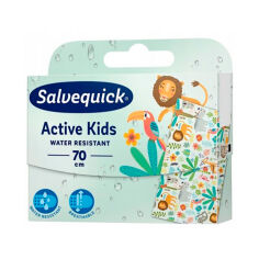 Акция на Дитячій водостійкий пластир Salvequick Active Kids Water Resistant 70 см, 7 шт от Eva