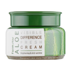 Акція на Освіжальний крем для обличчя FarmStay Visible Difference Aloe Fresh Cream з екстрактом алое, 100 мл від Eva