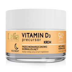 Акція на Нічний крем для обличчя проти зморщок Delia Cosmetics Vitamin D3 Precursor Night Cream з вітаміном D3, 50 мл від Eva