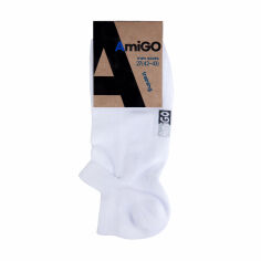 Акція на Шкарпетки чоловічі AmiGO Training F07, білі сітка, розмір 27 від Eva
