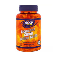 Акция на Дієтична добавка амінокислоти в капсулах NOW Foods Sports Branched Chain Amino Acids Комлекс амінокислот з розгалуженими ланцюгами, 120 шт от Eva