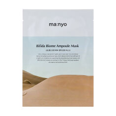 Акція на Тканинна маска для обличчя Manyo Factory Bifida Biome Ampoule Mask з біфідобактеріями, 30 г від Eva