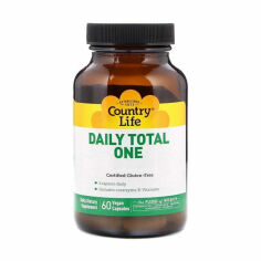 Акция на Дієтична добавка мультивітаміни в капсулах Country Life Daily Total One для дорослих, 60 шт от Eva