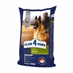 Акція на Повнораціонний сухий корм для дорослих робочих собак середніх та великих порід Club 4 Paws Преміум Скаут, 14 кг від Eva