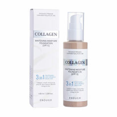 Акція на Тональна основа для обличчя Enough 3in1 Collagen Whitening Moisture Foundation SPF 15 з колагеном, для сяйва шкіри, 23, 100 мл від Eva