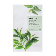 Акція на Тканинна маска для обличчя Mizon Joyful Time Essence Mask Green Tea з екстрактом зеленого чаю, 23 г від Eva