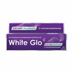 Акція на Екстрасильна відбілювальна зубна паста 2 в 1 White Glo з ополіскувачем, 24 г від Eva