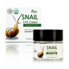 Акція на Зволожувальний крем для шкіри навколо очей Ekel Snail Eye Cream з муцином равлики, 70 мл від Eva