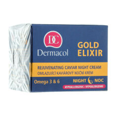 Акція на Нічний омолоджувальний крем для обличчя Dermacol Gold Elixir з екстрактом ікри, 50 мл від Eva