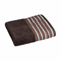 Акція на Махровий рушник для ванної Home Line Eirene темно-коричневий, 50*90, 1 шт (103501) від Eva