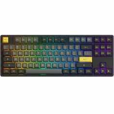 Акція на Клавиатура Akko 5087B Plus Black & Gold 87Key, CS Silver, BT/WL/USB, Hot-swappable, EN/UKR, RGB, Black від MOYO