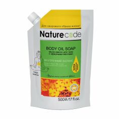 Акція на Мило-олія для тіла Nature Code Body Oil Soap Внутрішній баланс, з ефірною олією лимонної вербени, 500 мл (дойпак) від Eva