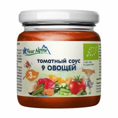 Акція на Дитячий томатний соус Fleur Alpine Organic 9 овочів, від 3 років, 95 г від Eva