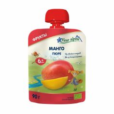 Акція на Дитяче фруктове пюре Fleur Alpine Organic Манго, від 6 місяців, 90 г від Eva