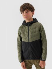 Акція на Дитяча демісезонна стьобана куртка для хлопчика 4F 4FJAW23TTJAM282-44S 128 см Хакі від Rozetka