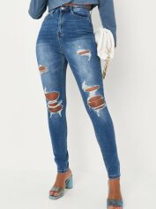 Акция на Джинси Skinny жіночі Missguided G1808507 34R Сині от Rozetka