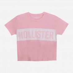 Акція на Футболка коротка жіноча Hollister FLAS-357G2660 XL Рожева від Rozetka