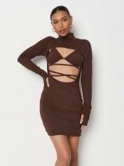 Акція на Сукня коротка літня жіноча Missguided DE935446 40 Коричнева від Rozetka