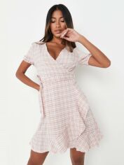 Акція на Сукня на запах коротка літня жіноча Missguided D1005808 42 Рожева від Rozetka