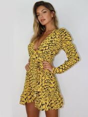 Акція на Сукня на запах коротка літня жіноча Missguided WXDD926204 42 Жовта від Rozetka