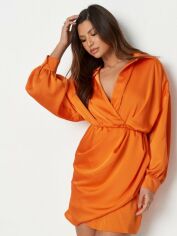 Акція на Сукня на запах вечірня коротка літня жіноча Missguided DD929143 40 Помаранчева від Rozetka