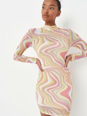 Акція на Сукня коротка осіння жіноча Missguided D1004294 40 Різнокольорова від Rozetka