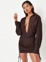 Акція на Сукня-сорочка коротка літня жіноча Missguided PTCL101535 32 Коричнева від Rozetka