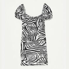 Акция на Сукня-футболка міні літнє жіноче Missguided D1004615 38 Чорна з білим от Rozetka