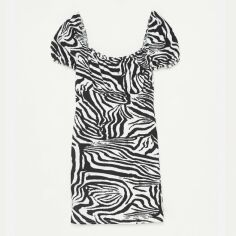 Акція на Плаття-футболка коротке літнє жіноче Missguided D1004615 32 Чорна з білим від Rozetka