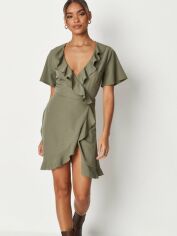 Акція на Сукня на запах коротка жіноча Missguided DD930349 36 Хакі від Rozetka