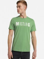 Акція на Футболка бавовняна довга чоловіча Mustang FL1012528-Green M Зелена від Rozetka