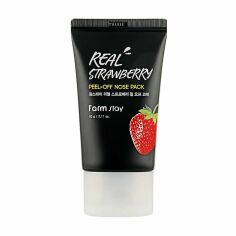 Акція на Маска-плівка для носа FarmStay Real Strawberry Peel-Off Nose Pack з екстрактом полуниці, 60 г від Eva