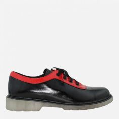 Акция на Жіночі туфлі зі шкіри Emilio REA-26 39 24.5 см Чорні з червоним от Rozetka