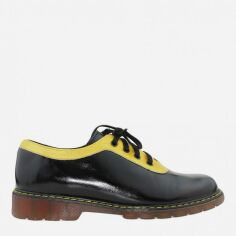 Акция на Жіночі туфлі зі шкіри Emilio REA-26 40 25 см Чорні з жовтим от Rozetka