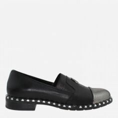 Акція на Жіночі туфлі Classic Style R0271 37 24 см Чорний/Сріблястий від Rozetka