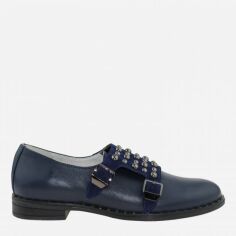 Акція на Жіночі монки зі шкіри Classic Style R701 37 23.5 см Сині від Rozetka