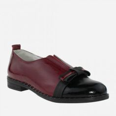 Акція на Жіночі туфлі Classic Style R130 37 (23.5 см) Бордовий/Чорний від Rozetka