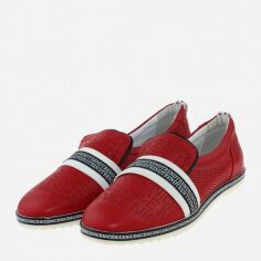 Акція на Жіночі туфлі зі шкіри Classic Style R2009 37 (23.5 см) Червоні/Білі від Rozetka